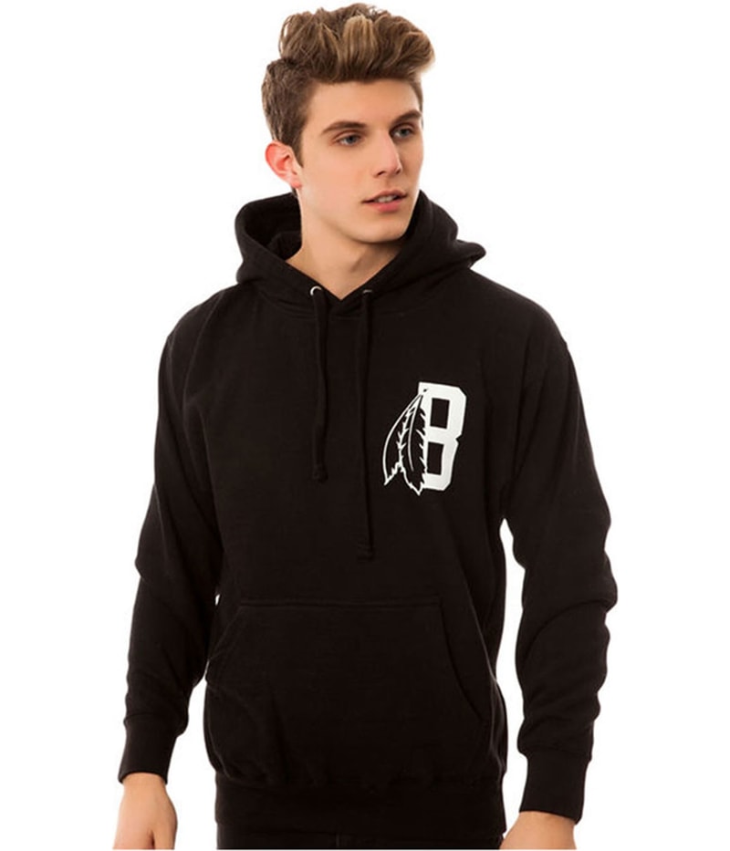 Black Scale Mens The Feather B Logo Hoodie Sweatshirt