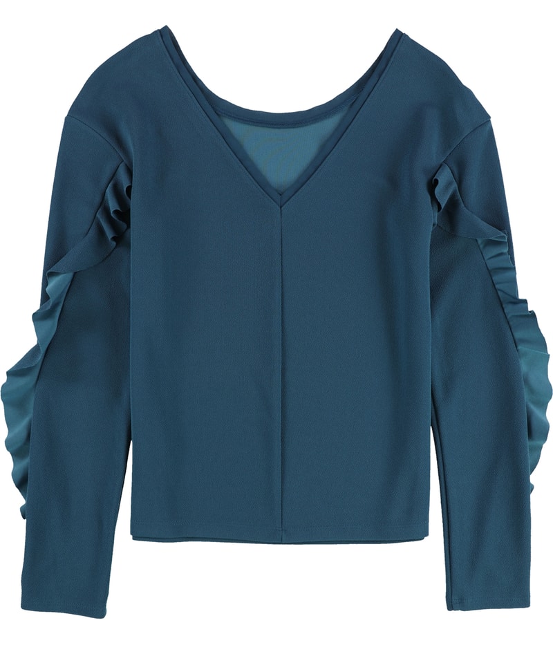 bar III Womens Ruffle-Sleeve Shell Blouse