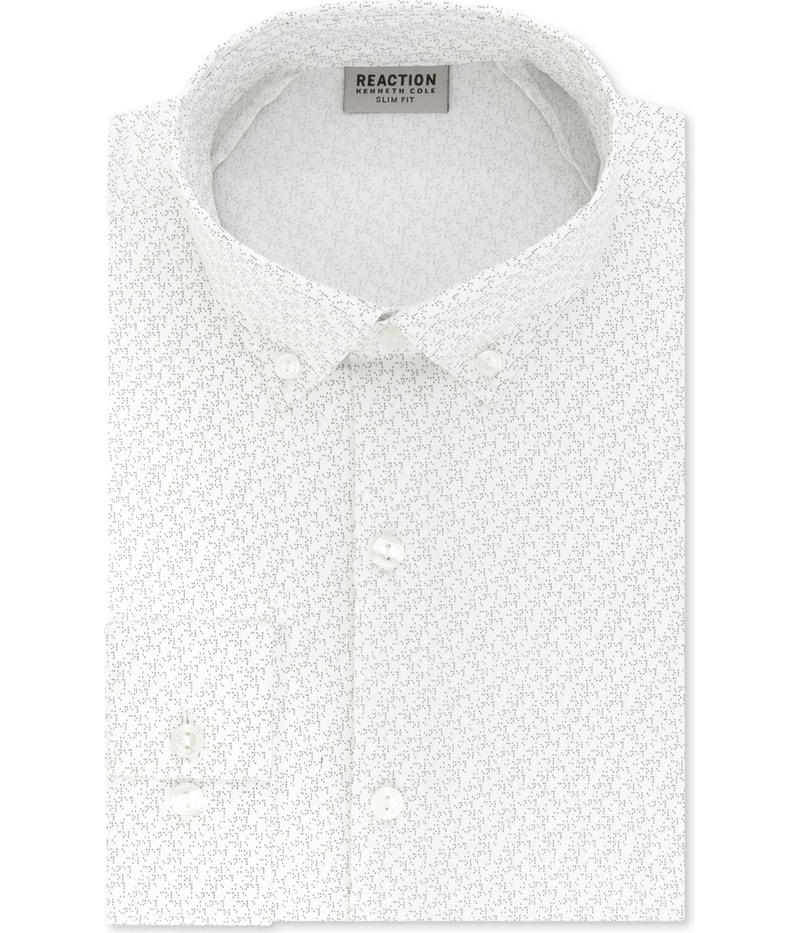 Kenneth Cole Mens Technicole Performance Button Down Dress Shirt
