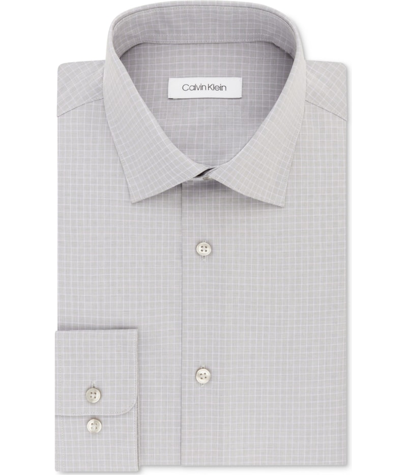 Calvin Klein Mens Steel Regular Fit Button Down Dress Shirt