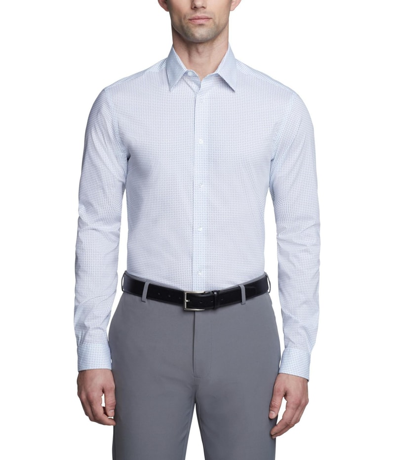 Calvin Klein Mens Steel + Button Down Dress Shirt