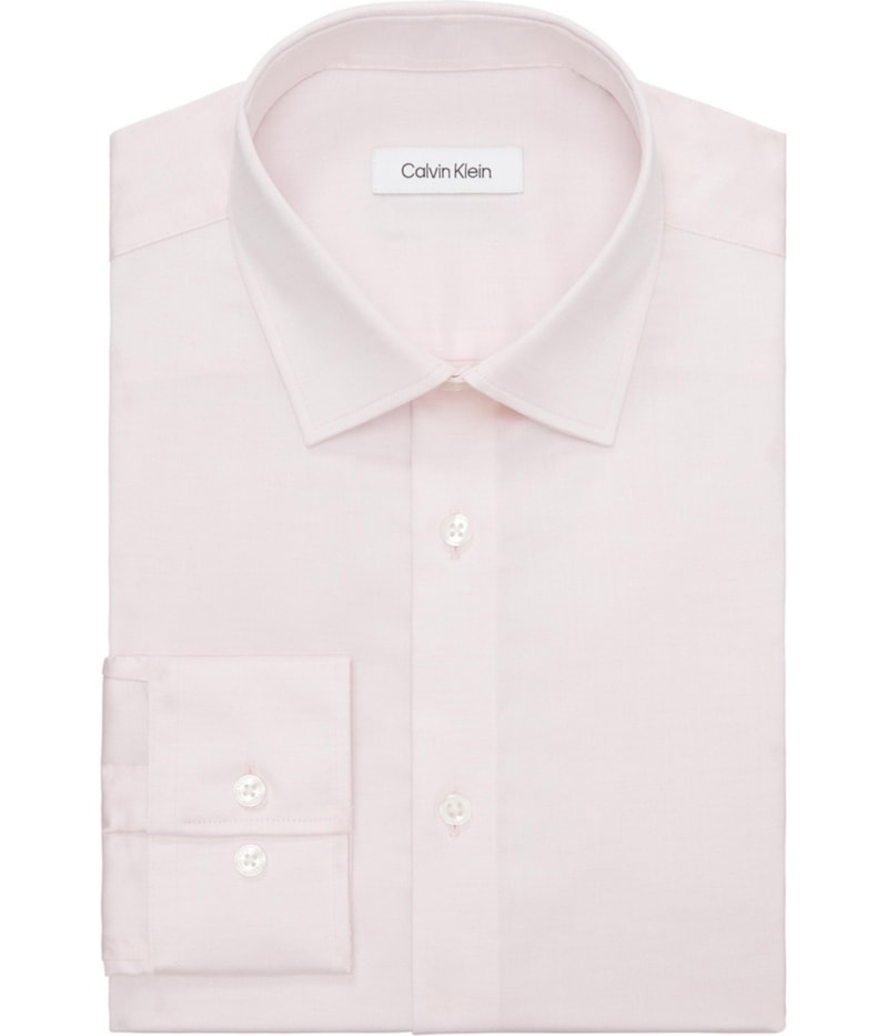 Calvin Klein Mens Refined Cotton Stretch Button Down Dress Shirt
