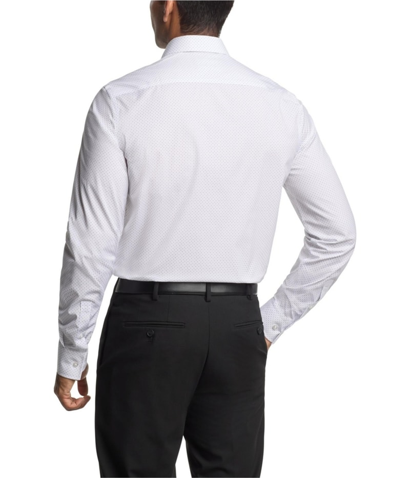 Calvin Klein Mens Refined Cotton Stretch Button Down Dress Shirt