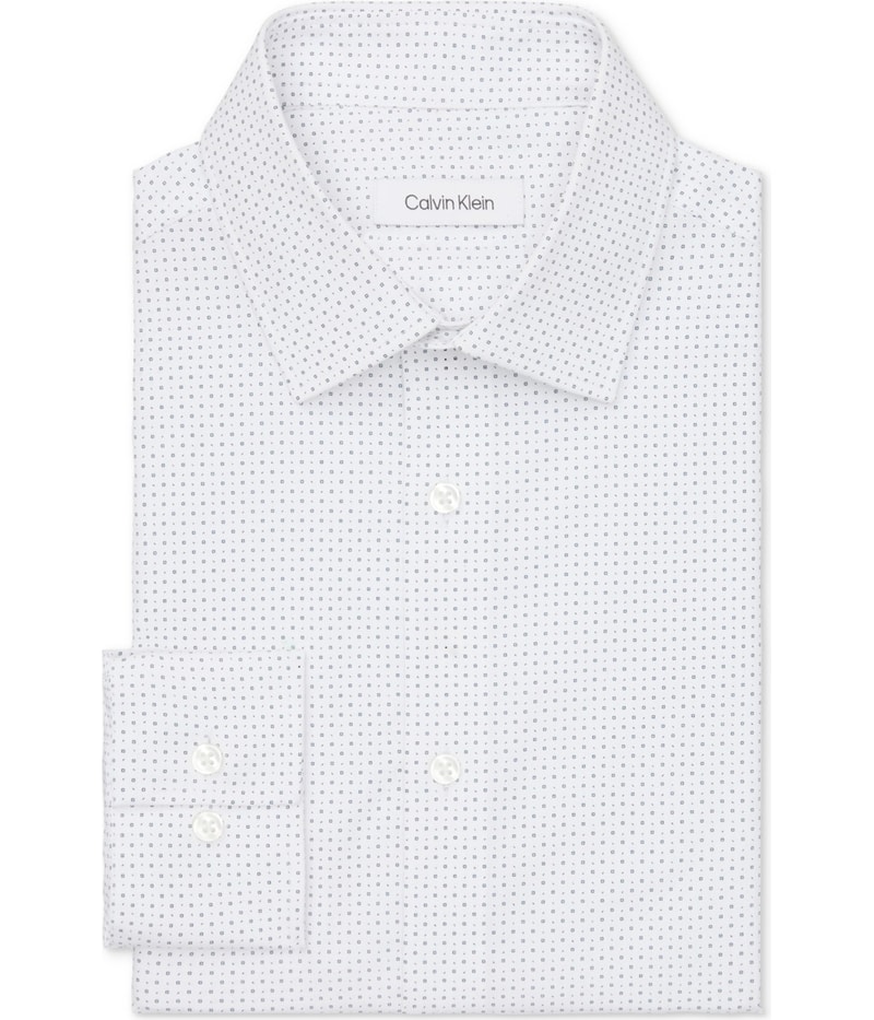 Calvin Klein Mens Refined Cotton Stretch Button Down Dress Shirt