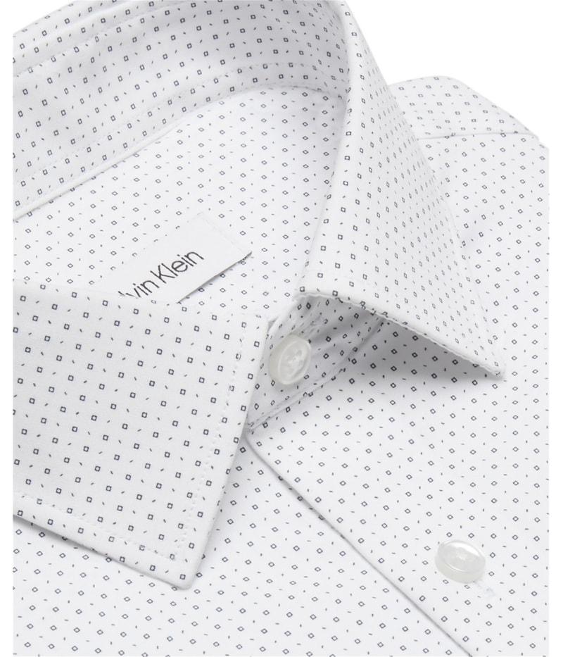 Calvin Klein Mens Refined Cotton Stretch Button Down Dress Shirt
