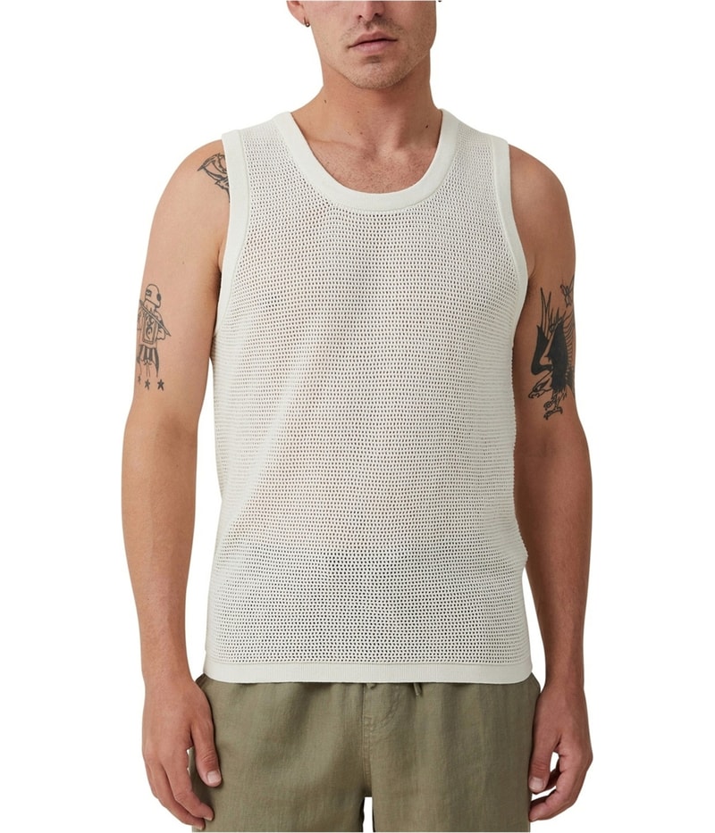 Cotton On Mens Wide Gauge Knit Tank Top