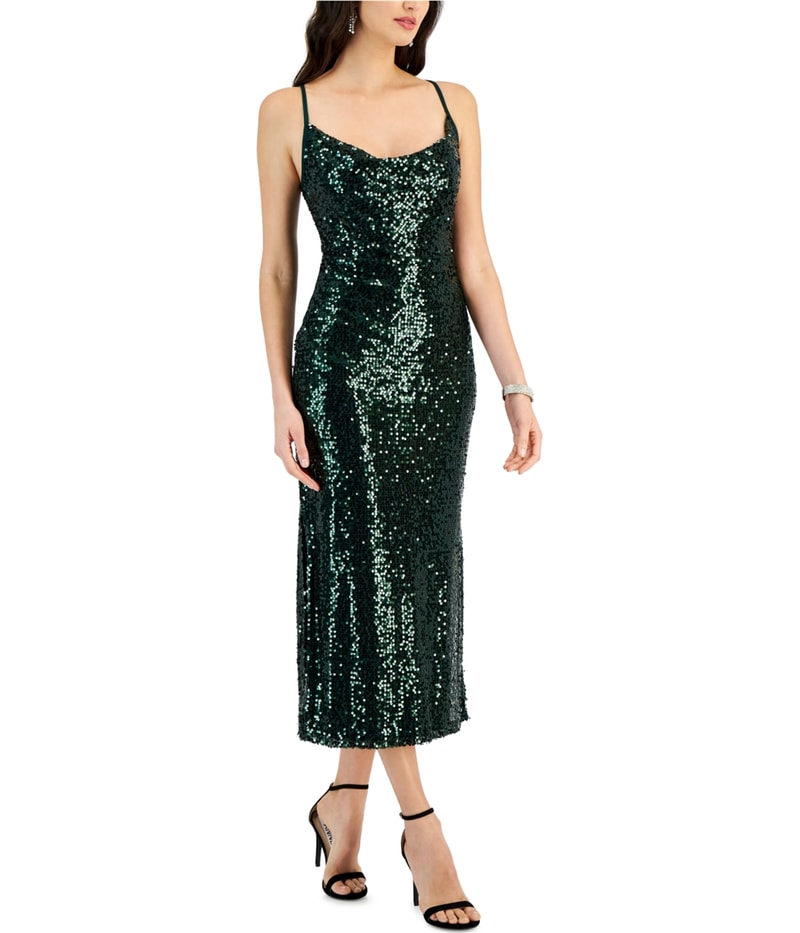 Taylor Womens Sequin Gown Dress