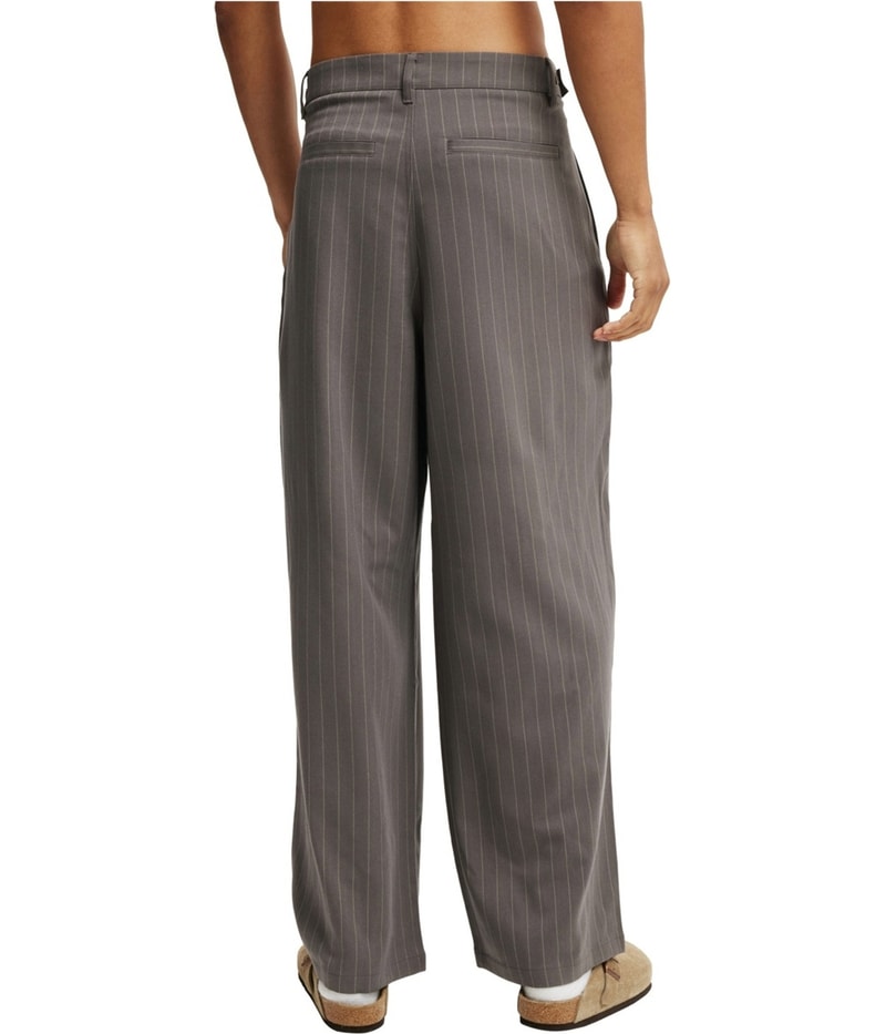 Cotton On Mens Super Baggy Pleated Pinstripe Wide Leg Loose Slacks Dress Pants
