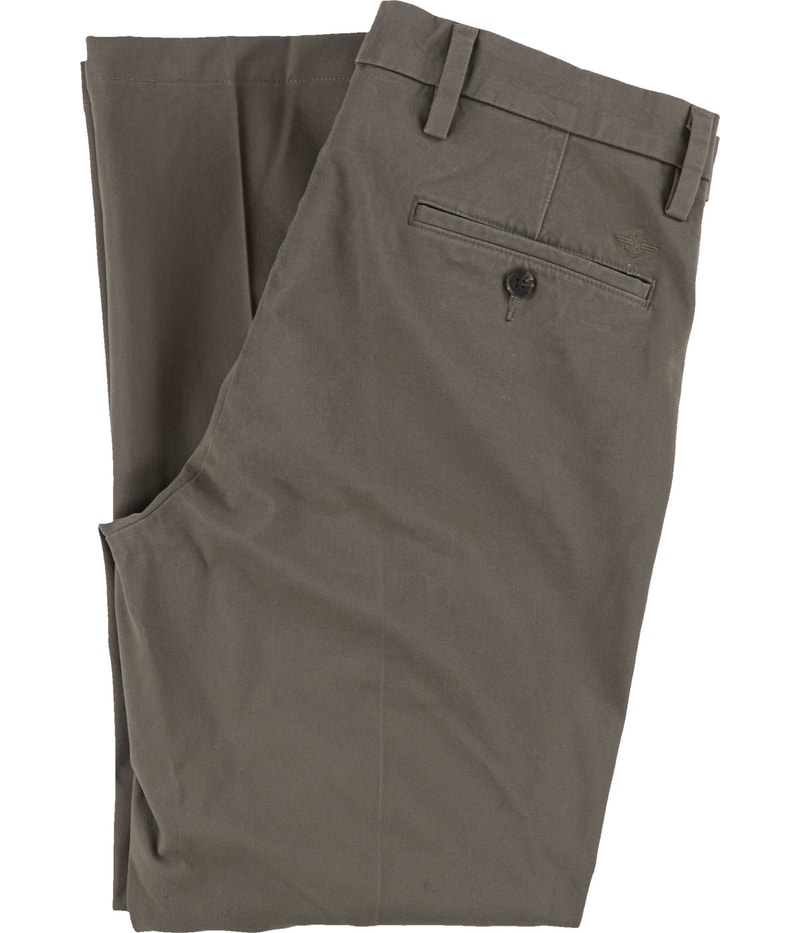 Dockers Mens Button Front Tapered Slim Chino Casual Pants