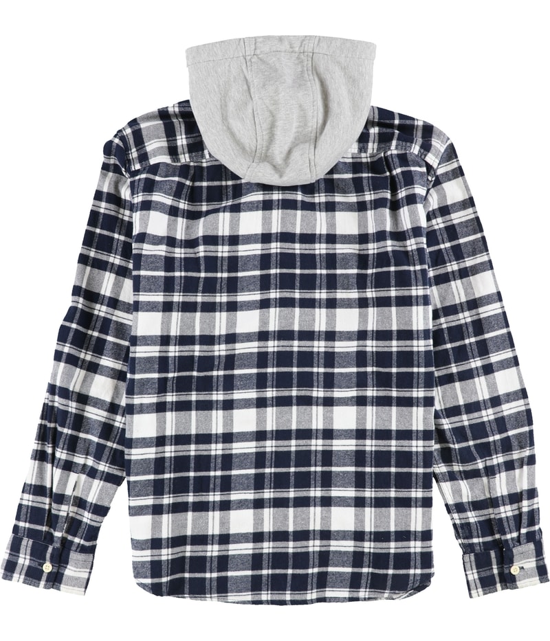 American Eagle Mens Super Soft Hooded Button Up Shirt