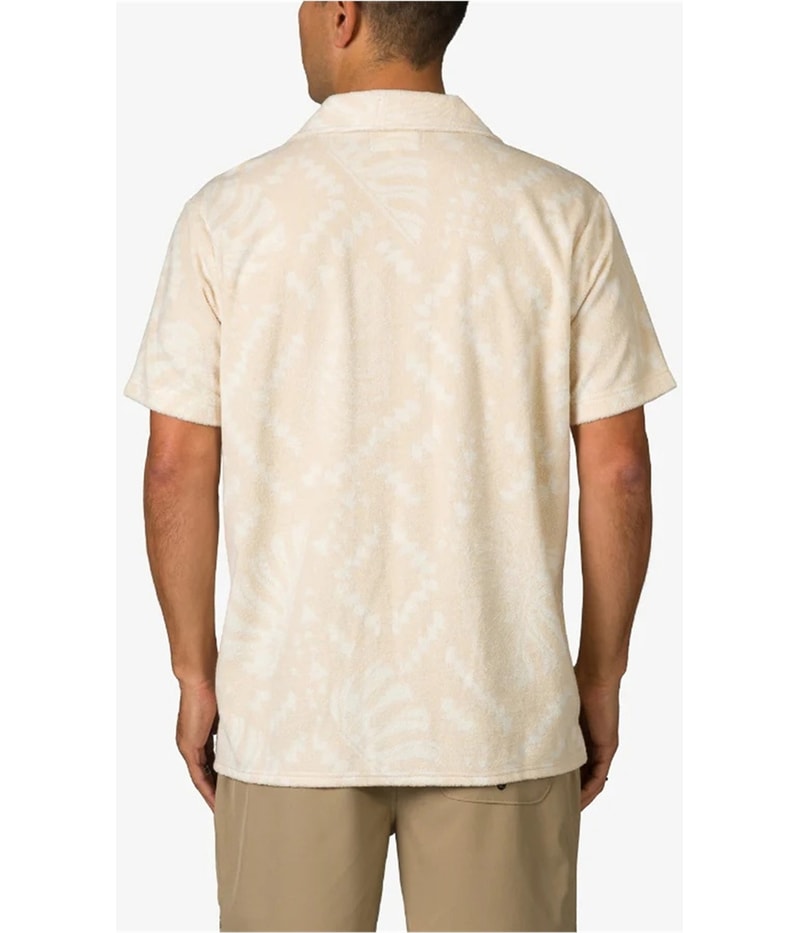 Reef Mens Novak Terry Towel Button Up Shirt, view 3
