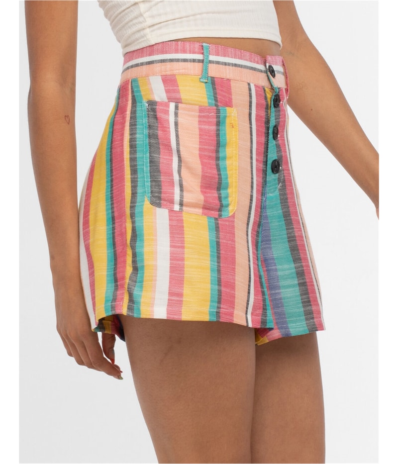 Hurley Womens Button Front Casual Walking Shorts