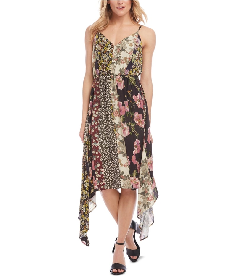 Karen Kane Womens Mixed-Print Cami Slip Dress
