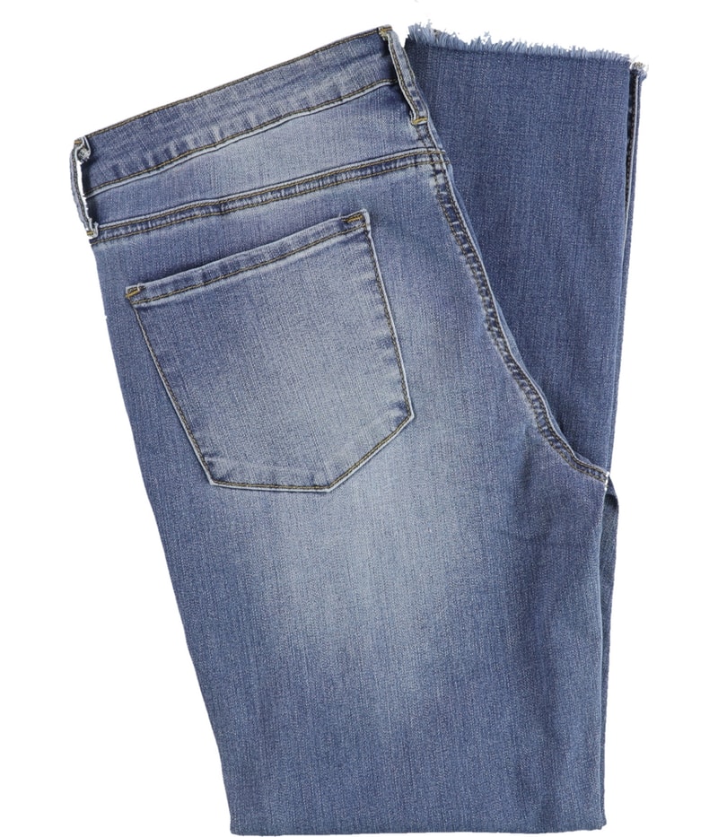 Articles of Society Womens Frayed Hem Straight Leg Regular Cropped Jeans