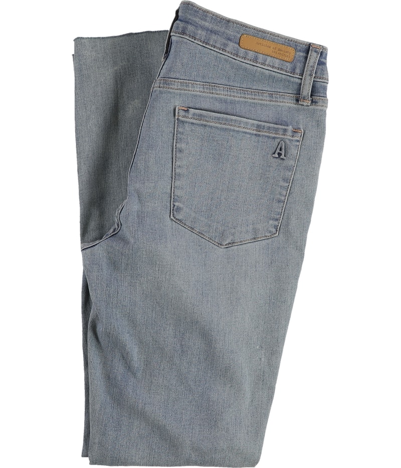 Articles of Society Womens Carly Raw Hem Straight Leg Regular Cropped Jeans