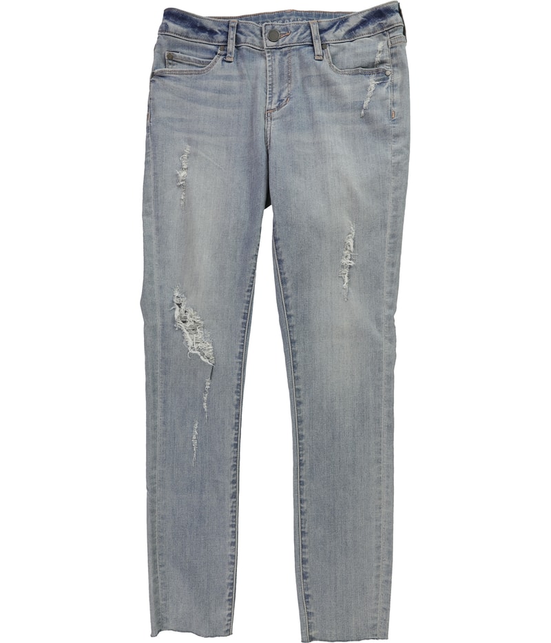 Articles of Society Womens Carly Raw Hem Straight Leg Regular Cropped Jeans
