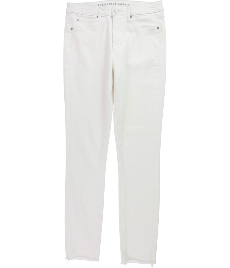 Articles of Society Womens Heather High Rise Straight Leg Regular Cropped Jeans