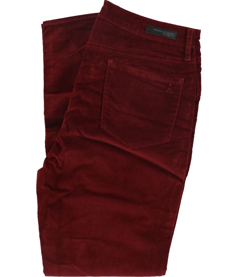 Articles of Society Womens Velvet Tapered Skinny Jeans in Red, image 2 of 3
