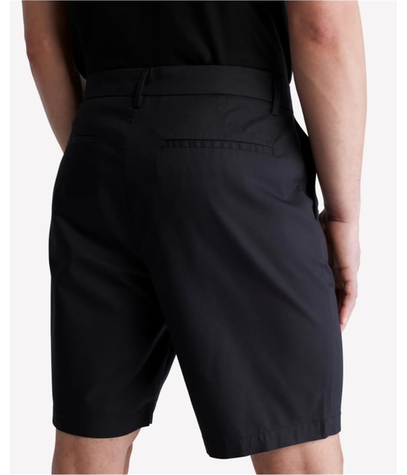 Calvin Klein Mens Refined Slim Fit 9” Casual Chino Shorts in Black, view 4