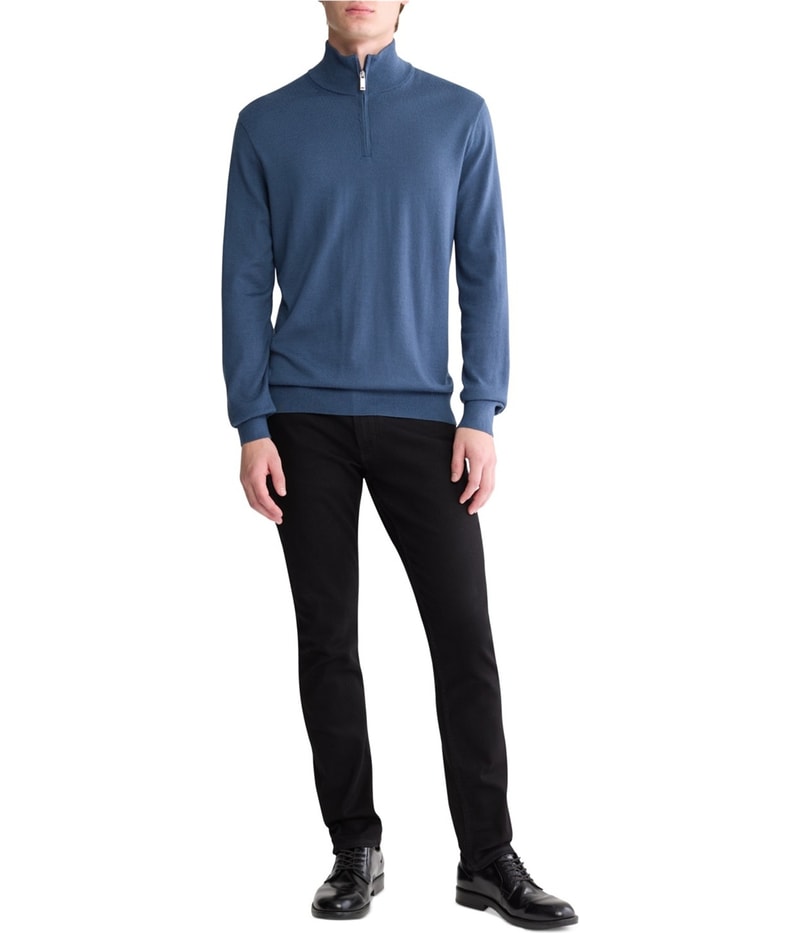 Calvin Klein Mens Long Sleeve Quarter-Zip Pullover Sweater, view 3