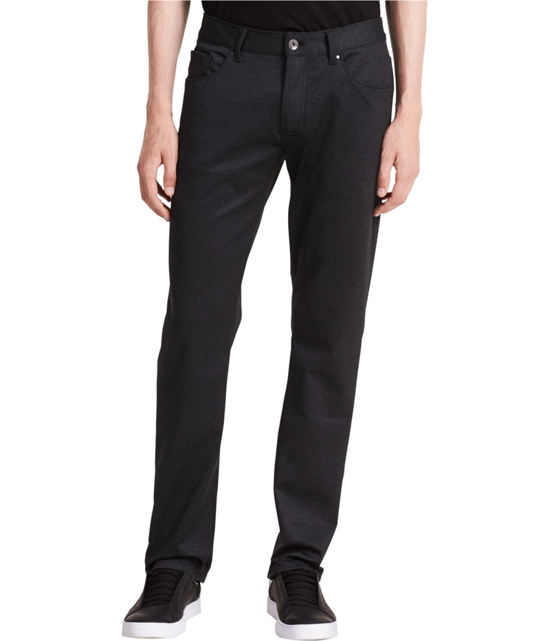 Calvin Klein Mens Herringbone Straight Leg Casual Pants