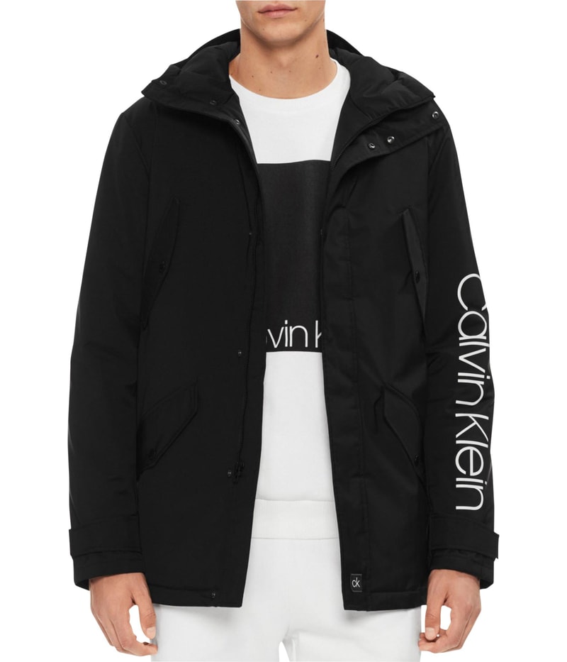 Calvin Klein Mens Hooded Water Resistant Jacket