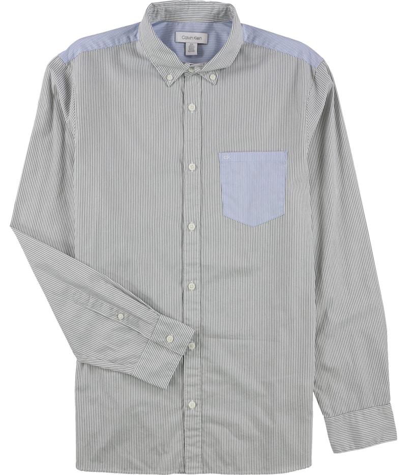 Calvin Klein Mens Striped Button Up Shirt