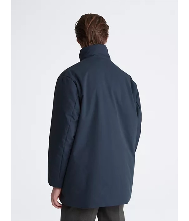 Calvin Klein Mens Mockneck Covered Placket Parka Coat, view 2