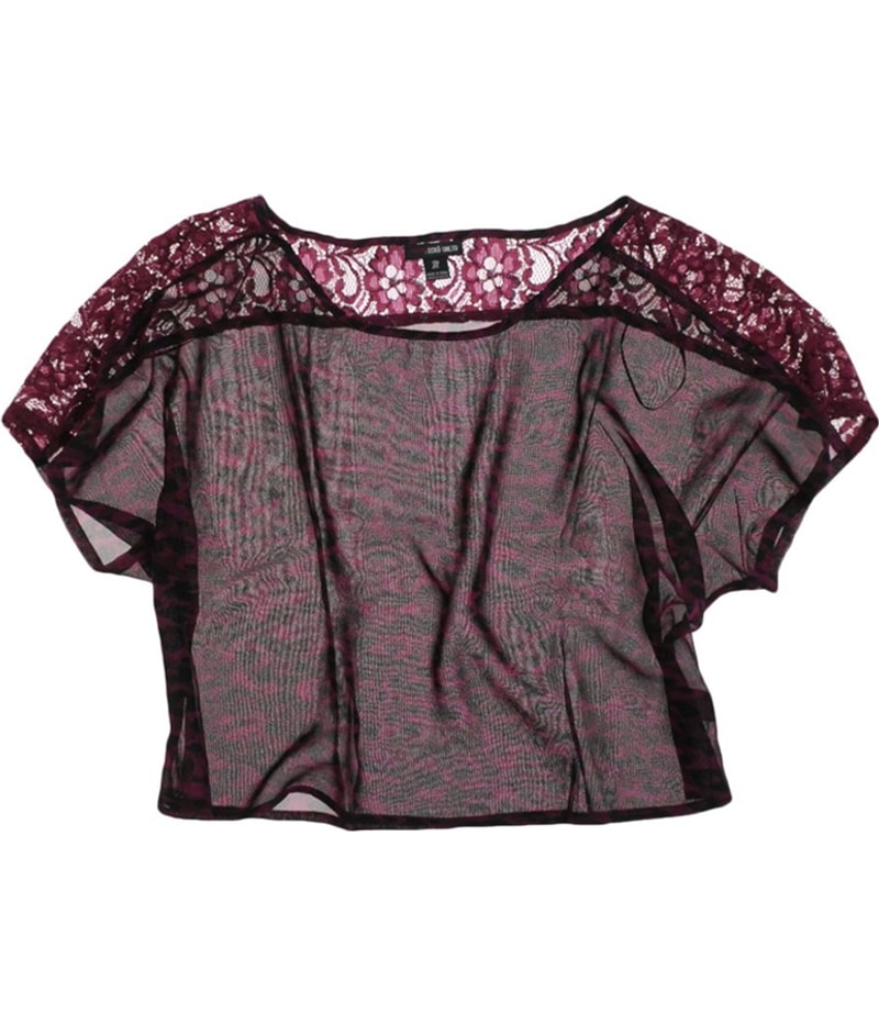 Ecko Unltd. Womens Printed Lace Crop Shell Blouse