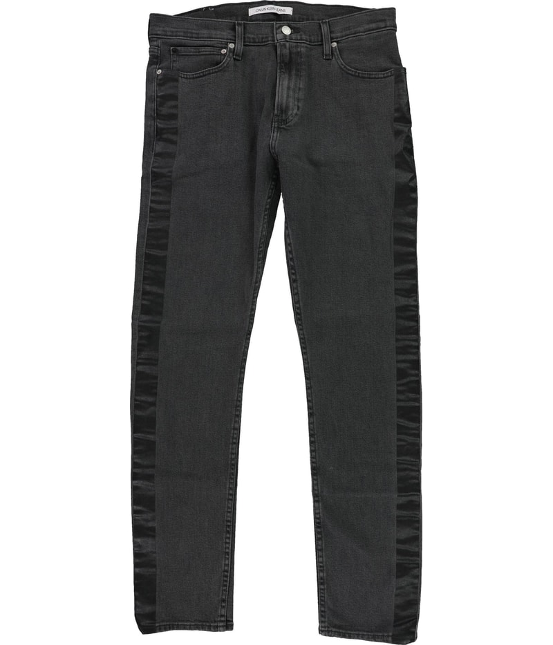 Calvin Klein Mens Side Stripe Tapered Slim Jeans