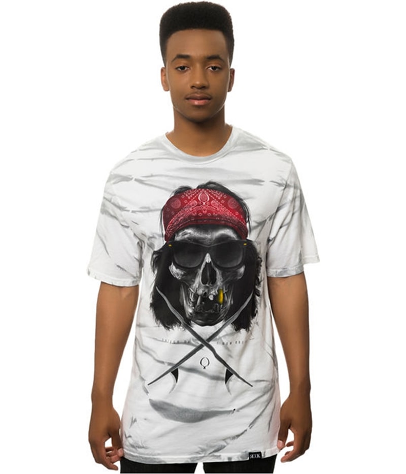 ROOK Mens The Crossed Skull V2 Tie Dye Graphic T-Shirt