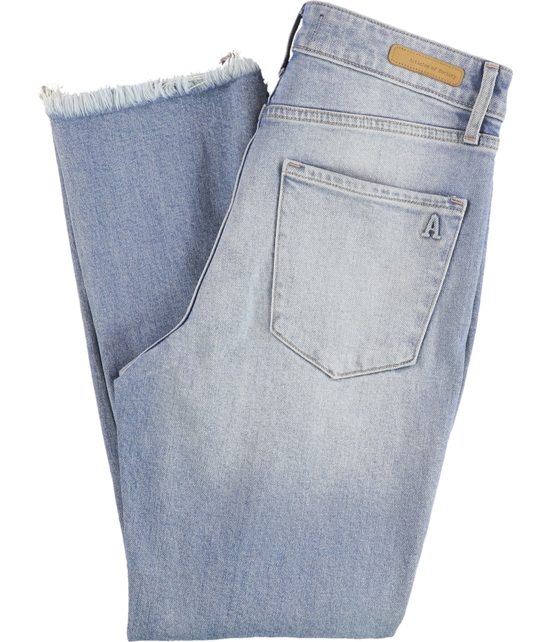 Articles of Society Womens Kate High Rise Straight Leg Regular Cropped Jeans
