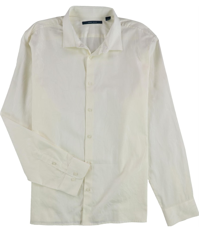 Perry Ellis Mens Jacquard Floral Button Up Shirt