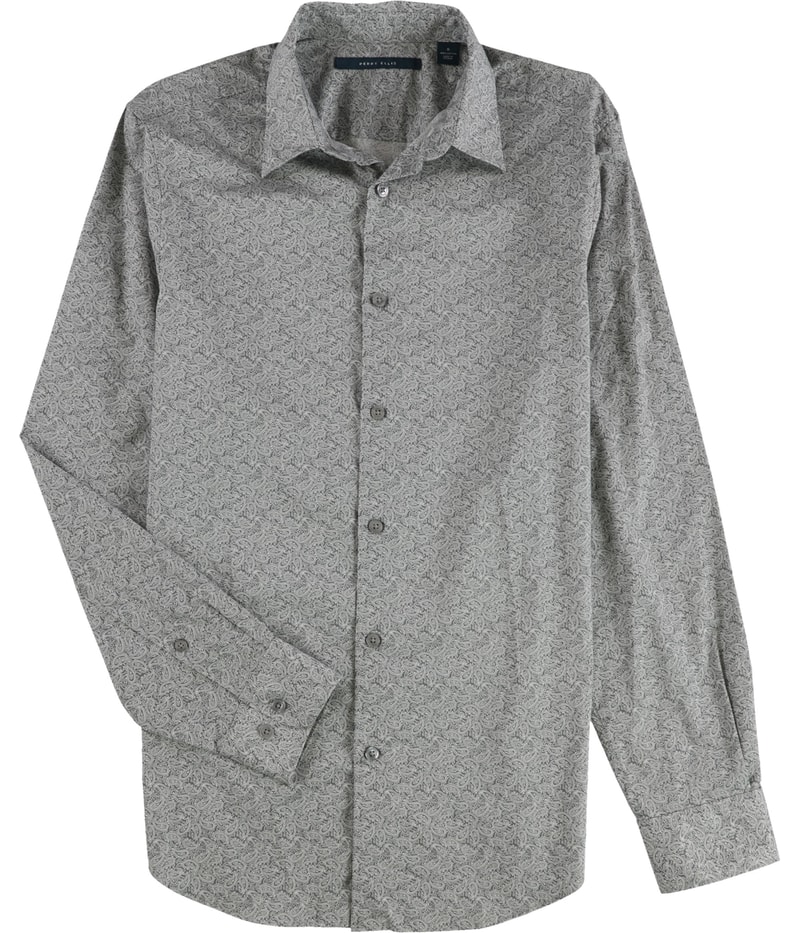 Perry Ellis Mens Paisley Long Sleeve Button Up Shirt