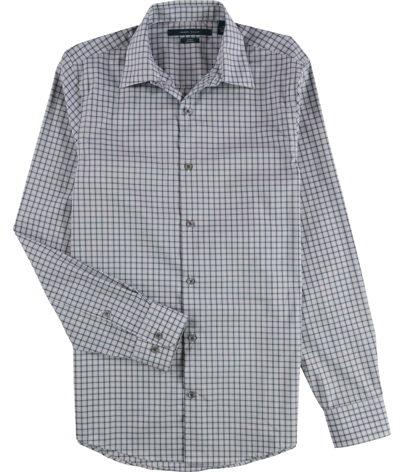 Perry Ellis Mens Chrysalis Checked Button Up Shirt