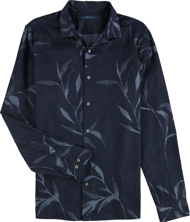 Perry Ellis Mens Floral Button Up Shirt