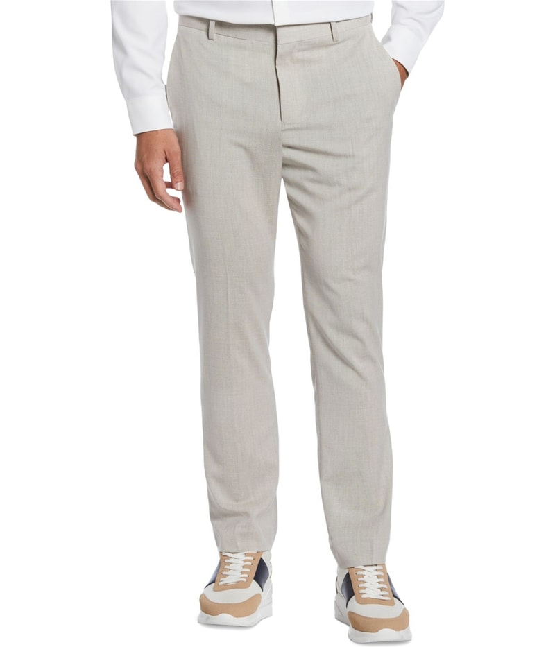 Perry Ellis Mens Slim-Fit Flat Front Stretch Straight Leg Slim Slacks Dress Pants