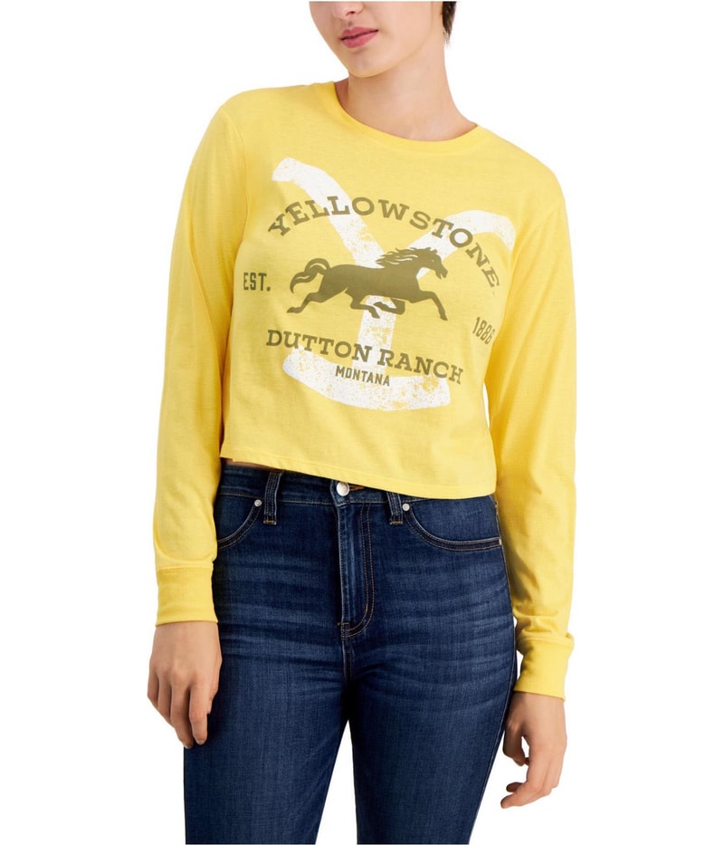 Love Tribe Womens Yellowstone Dutton Ranch Boxy Graphic T-Shirt