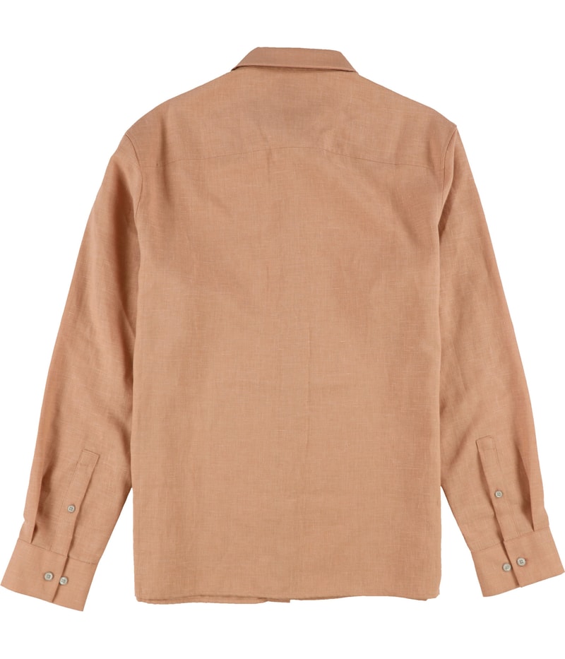 Calvin Klein Mens Easy Fit Button Up Shirt in Orange, view 2