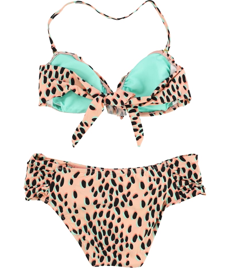bar III Womens Printed U-Bar Side tab 2 Piece Bikini