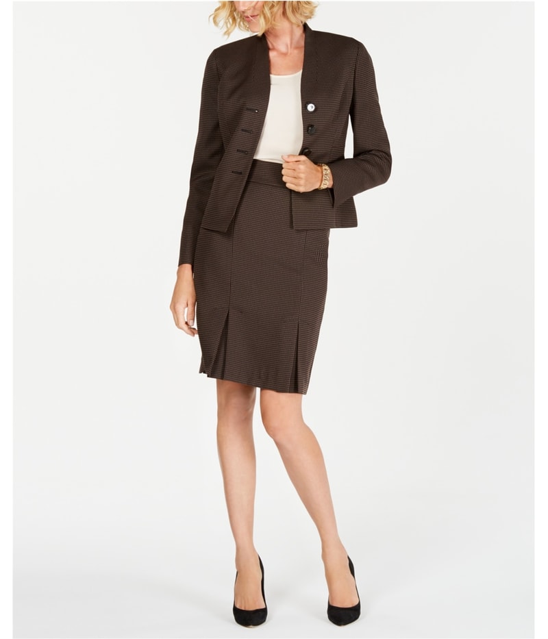 Le Suit Womens Woven Four Button Blazer Jacket