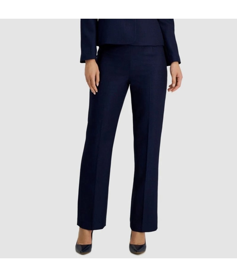 Le Suit Womens Herringbone Straight Leg Dress Pants