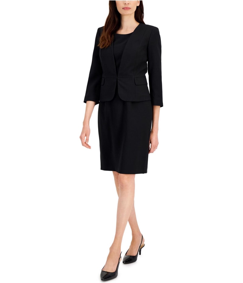 Le Suit Womens Open Front Sheath 2 Piece Dress Suit