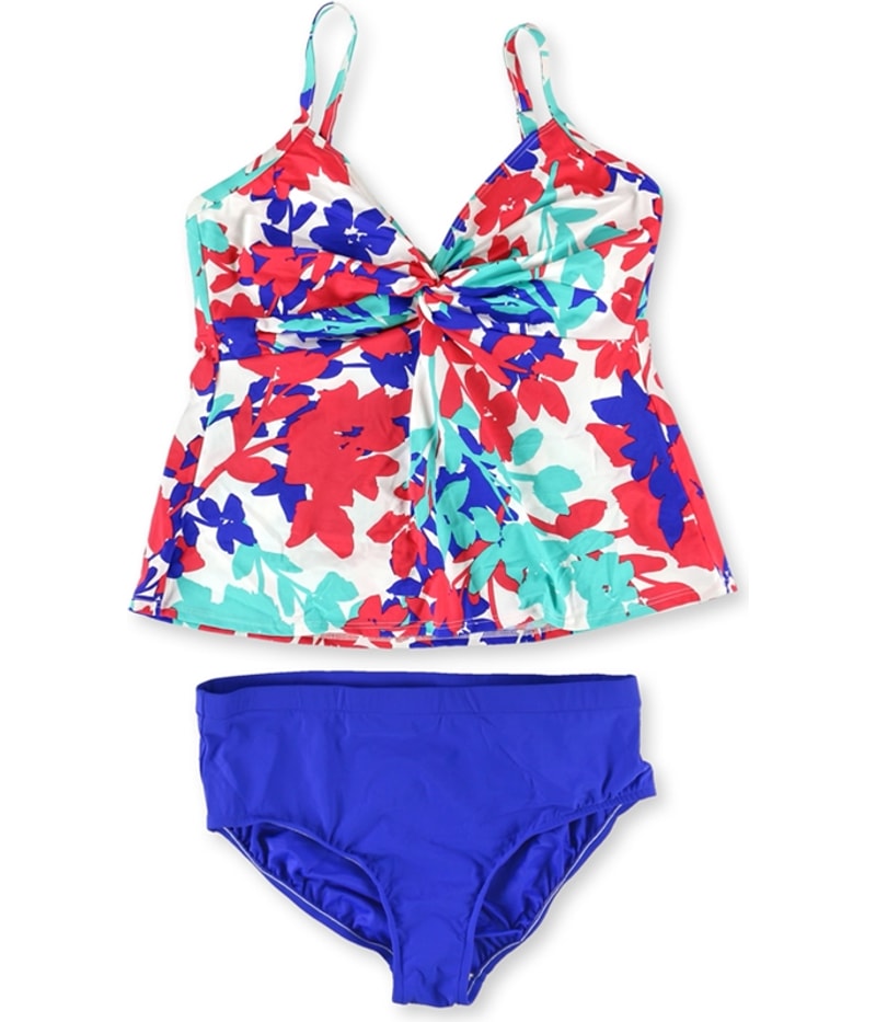 Swim Solutions Womens Tahiti Breeze Twist Brief 2 Piece Tankini