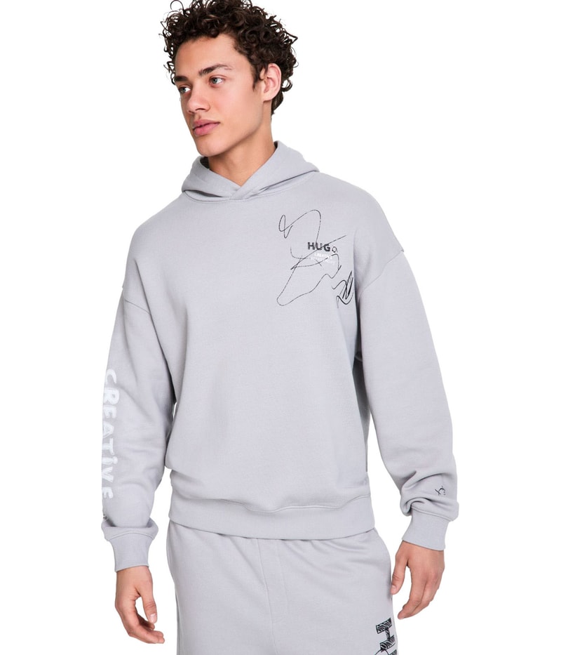 Hugo Boss Mens Nedimo Relaxed Fit Hoodie Sweatshirt