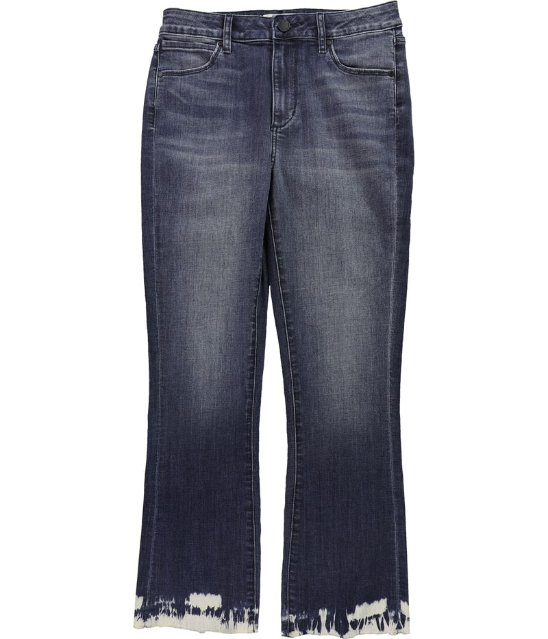 Articles of Society Womens London Raw Hem Flare Regular Cropped Jeans