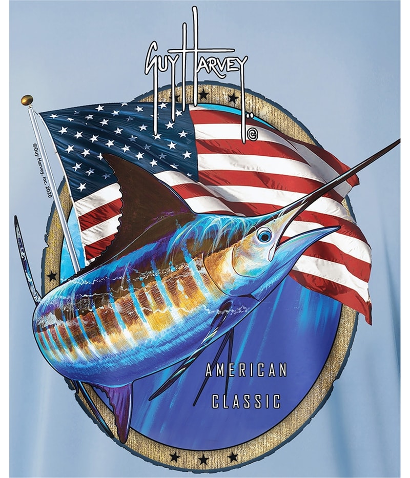 Guy Harvey Mens American Classic Logo Graphic T-Shirt