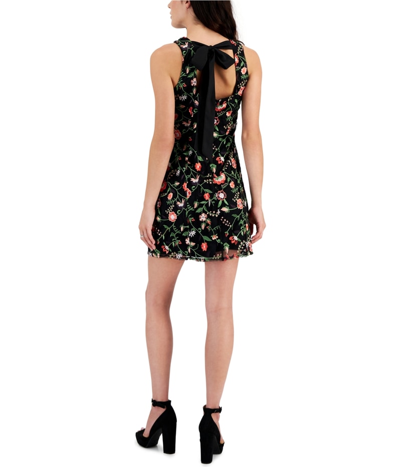 Sam Edelman Womens Peony Embroidered Mini Sheath Dress, view 2