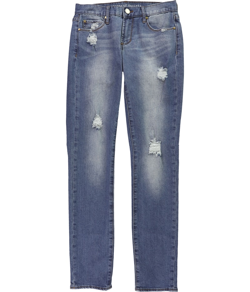 Articles of Society Womens Distressed Regular Straight Leg Jeans