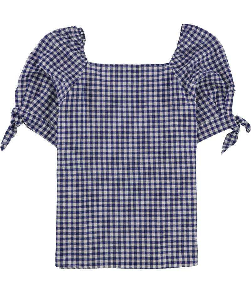 Banana Republic Womens Checkered Tie Sleeve Shell Blouse